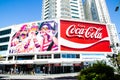 The Coca-Cola Billboard in Kings Cross is more often regarded as an iconic landmark than as an advertisement. Royalty Free Stock Photo